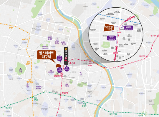 힐스테이트 대구역 위치도. <현대건설 제공>